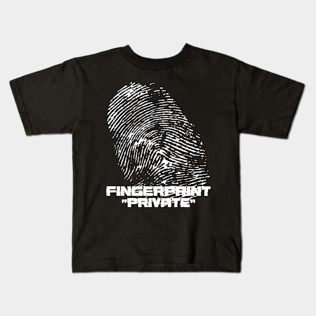 Fingerprint "Private" Kids T-Shirt by Aloha Designs